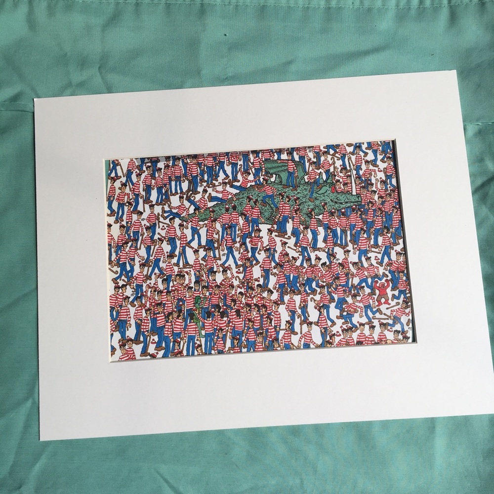 Where’s Waldo Land of Waldos Dragon matted art